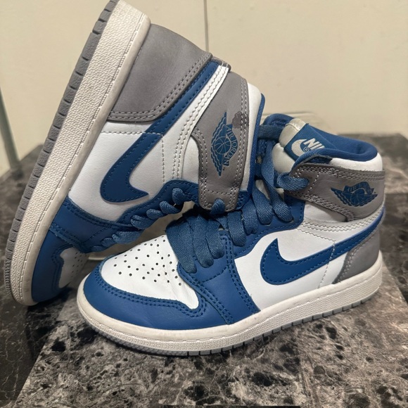 Nike Jordan 1 Retro High OG True Blue Shoes Boys 11 C FD1437-410 Sneakers Kids - Picture 8 of 15